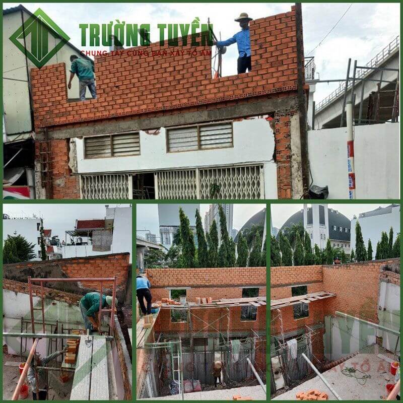 Thi Công Xây Tường Khi Sửa Nhà Anh Minh ở Quận 2